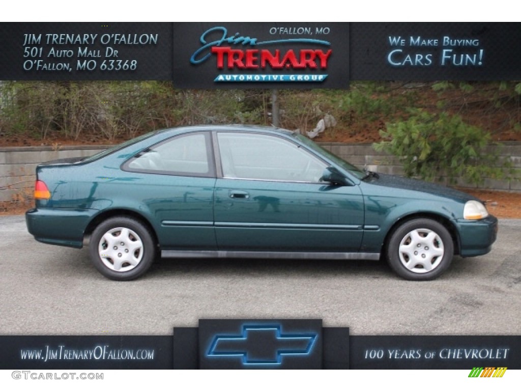 1998 Civic EX Coupe - Cypress Green Pearl / Gray photo #1