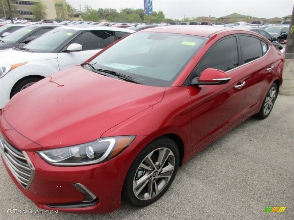 2017 Elantra Limited - Red / Gray photo #2
