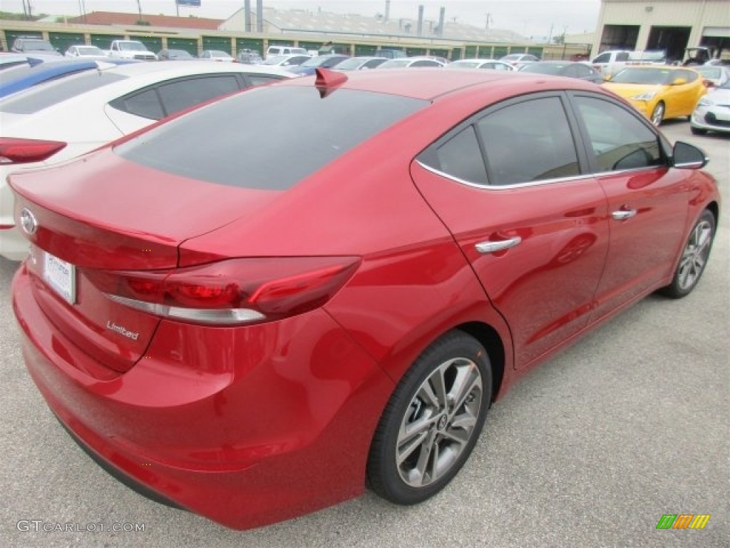 2017 Elantra Limited - Red / Gray photo #7