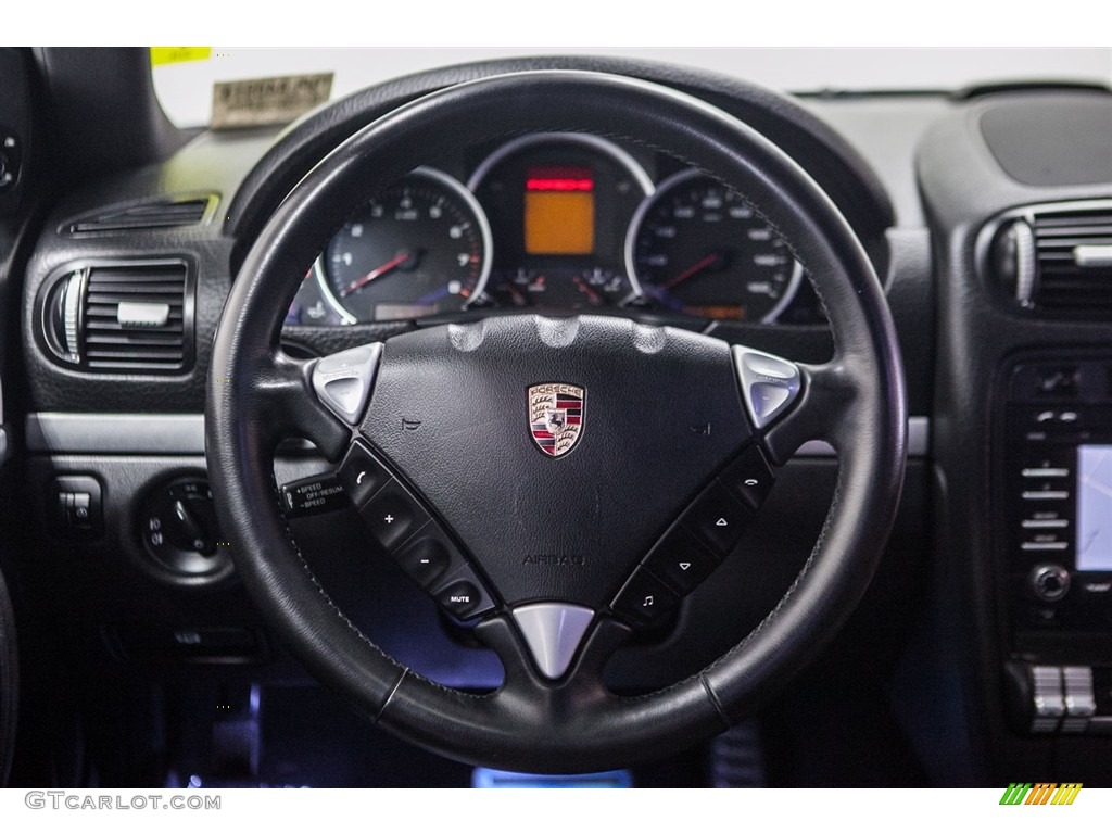 2009 Porsche Cayenne S Black Steering Wheel Photo #111673247
