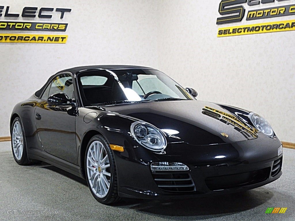 2009 911 Carrera 4S Cabriolet - Basalt Black Metallic / Stone Grey photo #2