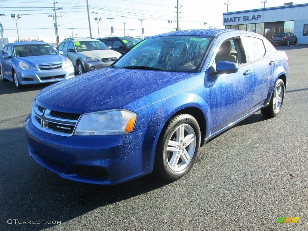 2012 Avenger SXT - Blue Streak Pearl / Black/Light Frost Beige photo #2