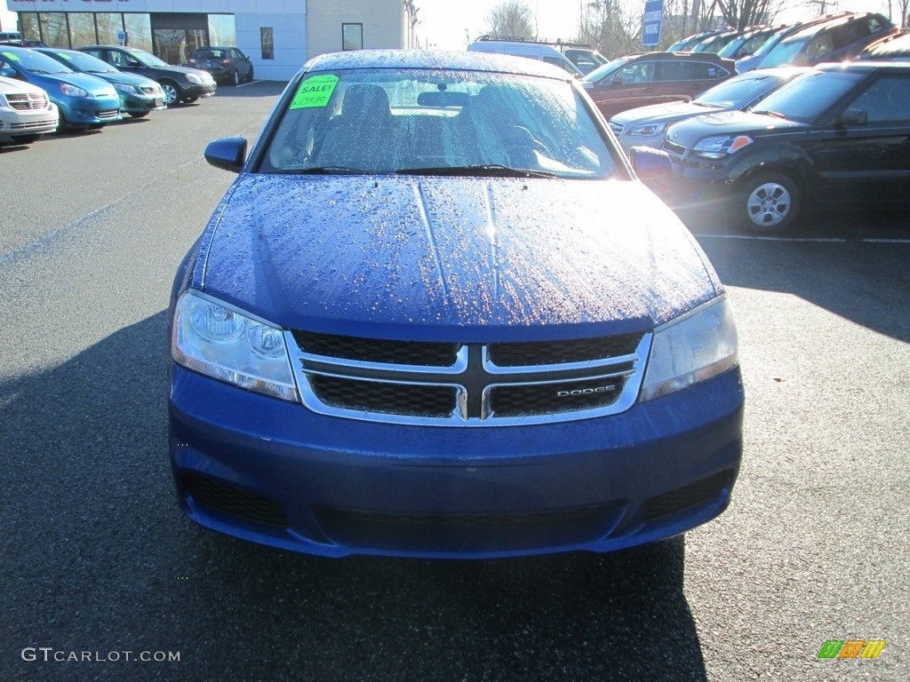 2012 Avenger SXT - Blue Streak Pearl / Black/Light Frost Beige photo #3