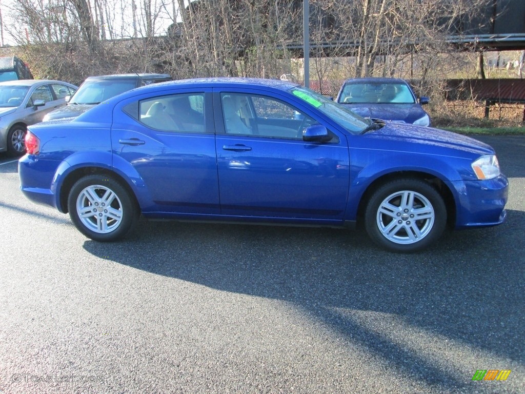 2012 Avenger SXT - Blue Streak Pearl / Black/Light Frost Beige photo #5