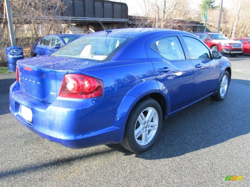 2012 Avenger SXT - Blue Streak Pearl / Black/Light Frost Beige photo #6