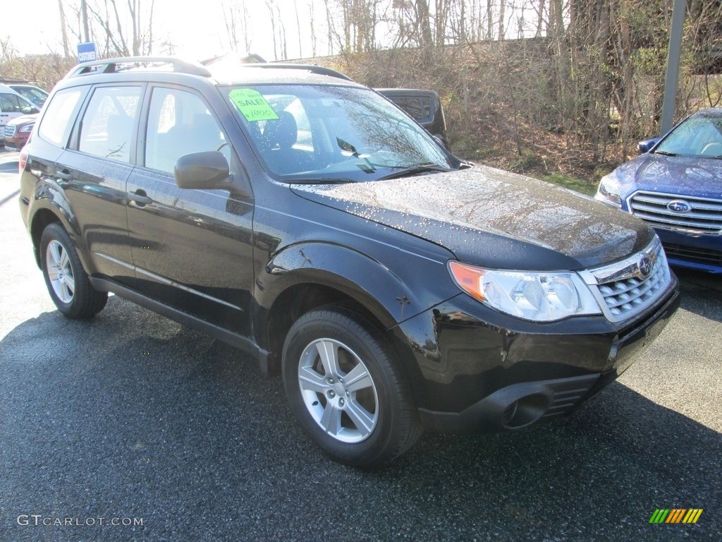 2011 Forester 2.5 X - Obsidian Black Pearl / Black photo #4