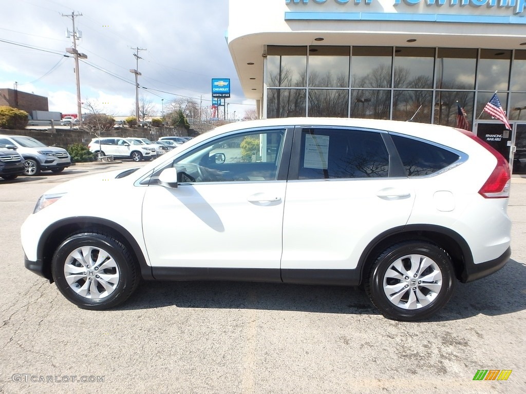 2013 CR-V EX AWD - White Diamond Pearl / Beige photo #2