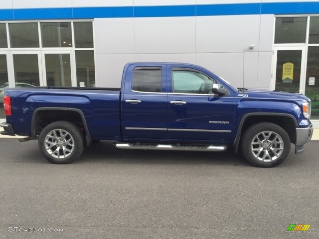 2014 Sierra 1500 SLT Double Cab 4x4 - Cobalt Blue Metallic / Jet Black photo #2