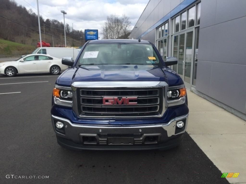 2014 Sierra 1500 SLT Double Cab 4x4 - Cobalt Blue Metallic / Jet Black photo #3