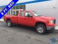 2011 Fire Red GMC Sierra 2500HD Work Truck Extended Cab 4x4  photo #1