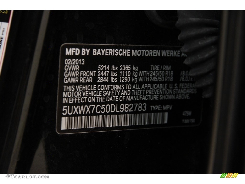 2013 X3 xDrive 35i - Black Sapphire Metallic / Black photo #24