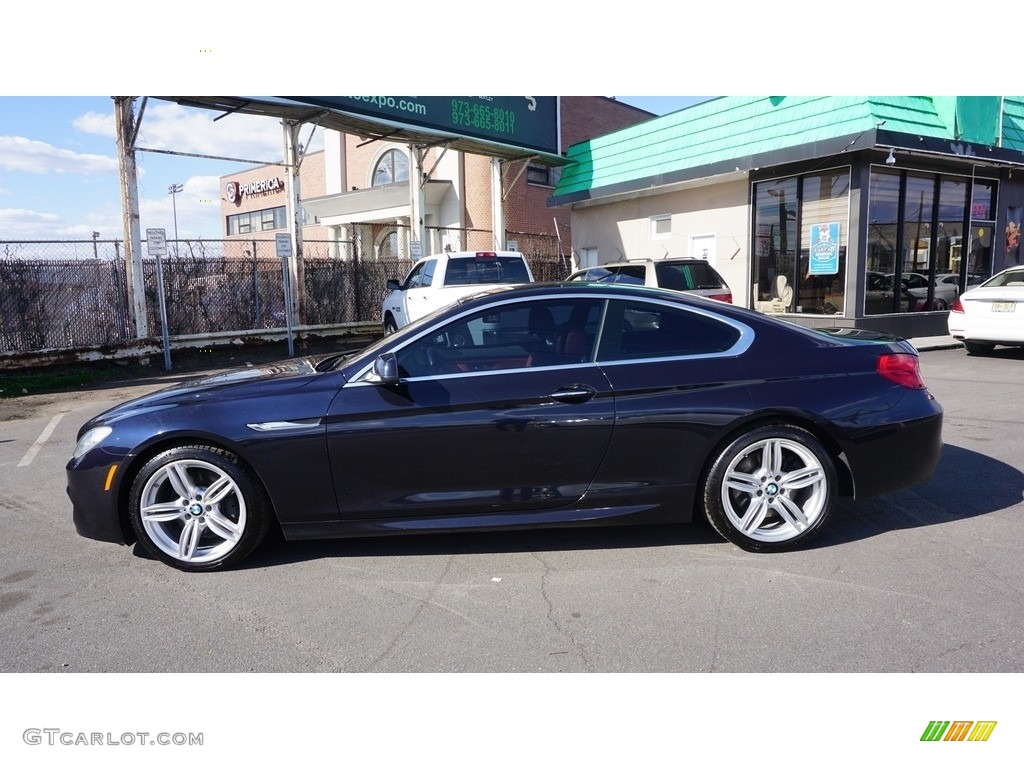 2012 6 Series 640i Coupe - Deep Sea Blue Metallic / Vermillion Red Nappa Leather photo #6