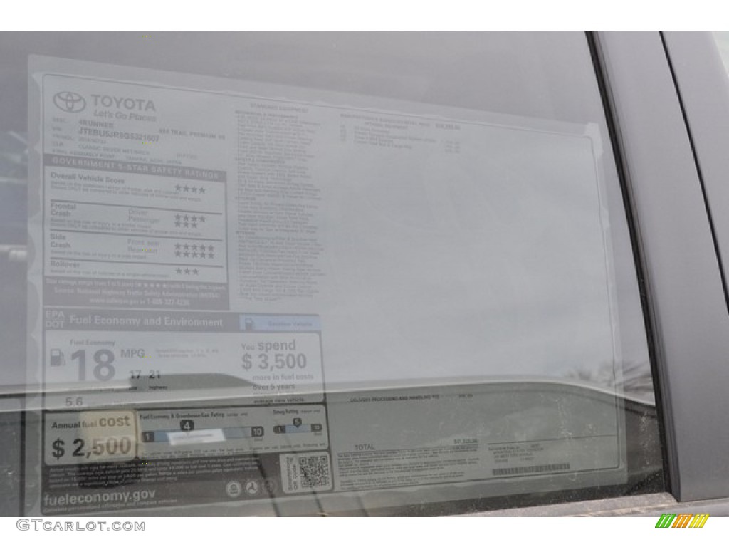 2016 4Runner Trail Premium 4x4 - Classic Silver Metallic / Black photo #10