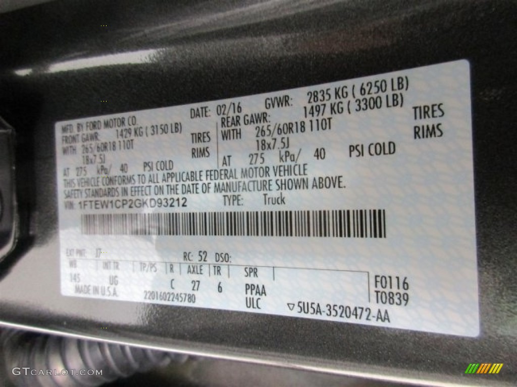 2016 F150 XLT SuperCrew - Magnetic / Medium Earth Gray photo #31