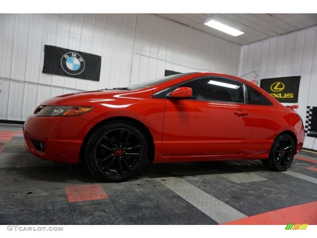 2006 Civic Si Coupe - Habanero Red Pearl / Black photo #2