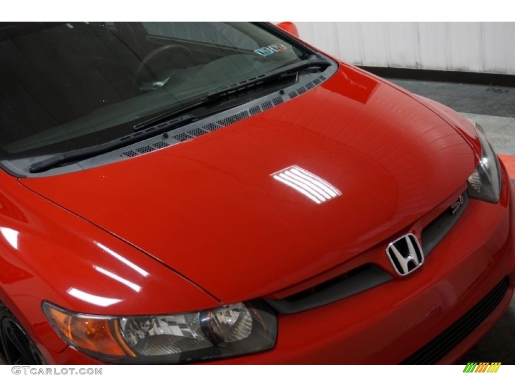2006 Civic Si Coupe - Habanero Red Pearl / Black photo #48