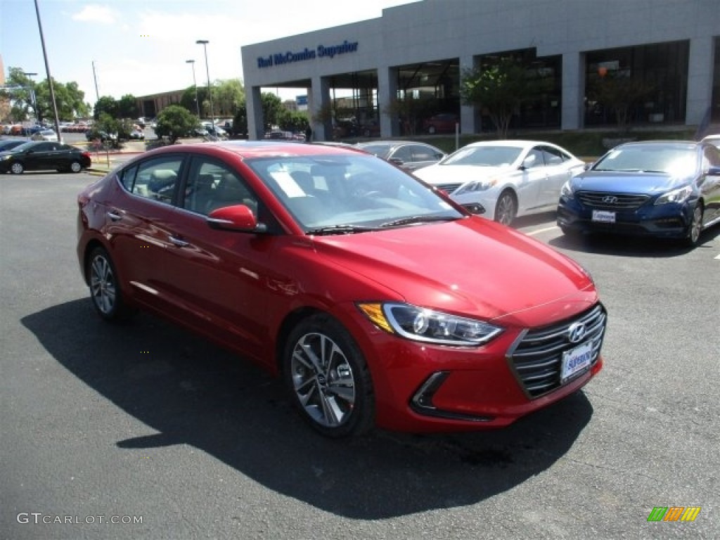 2017 Elantra Limited - Red / Beige photo #1