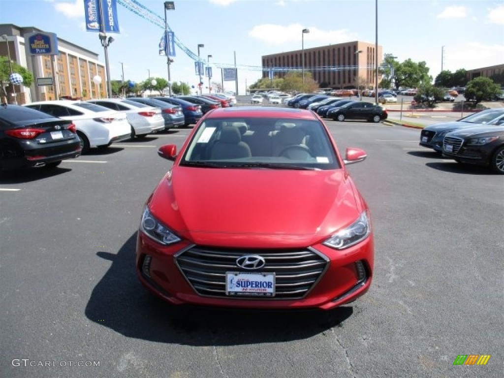 2017 Elantra Limited - Red / Beige photo #2