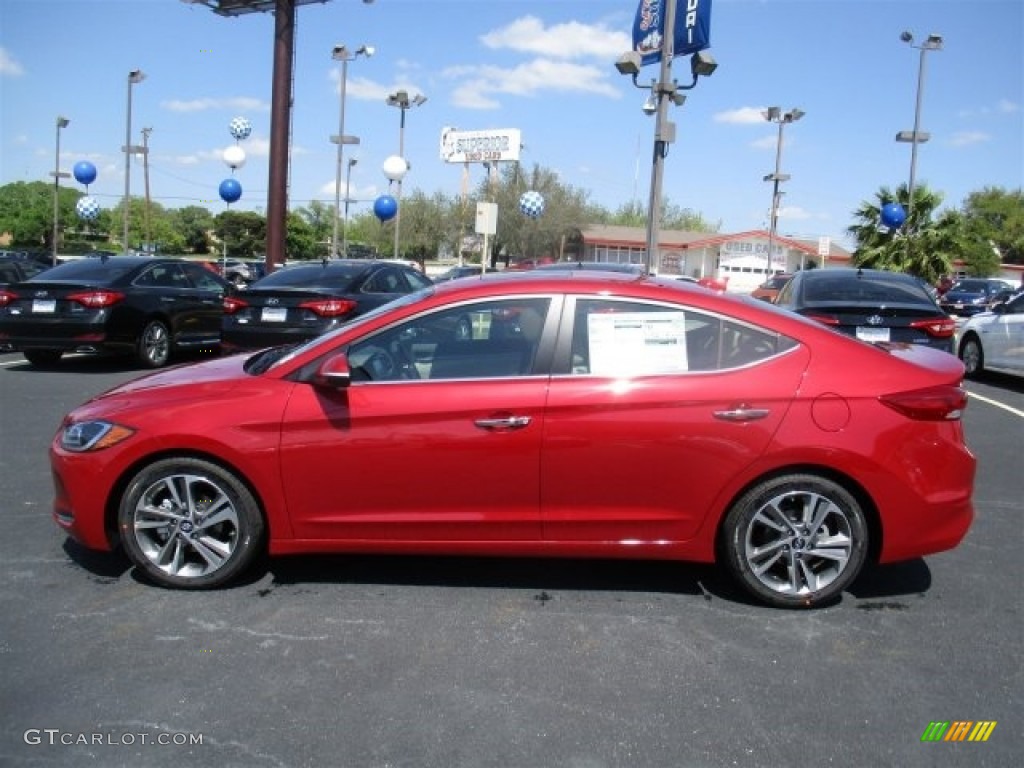 2017 Elantra Limited - Red / Beige photo #4