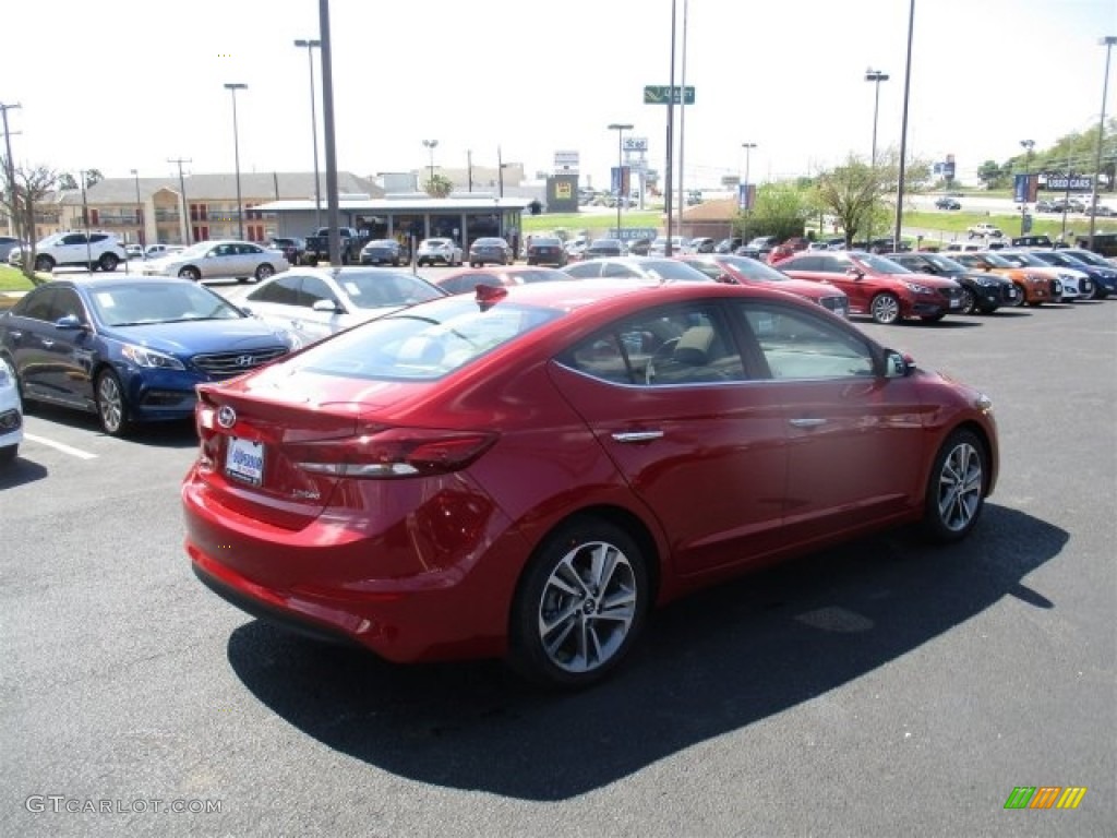 2017 Elantra Limited - Red / Beige photo #7
