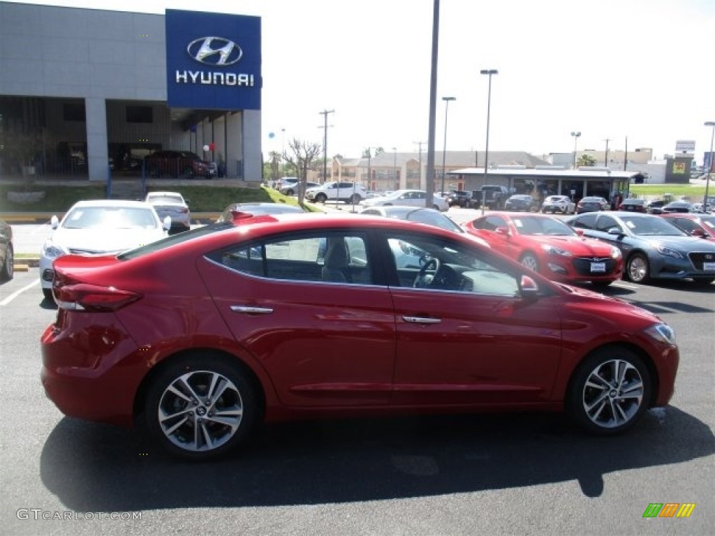 2017 Elantra Limited - Red / Beige photo #8
