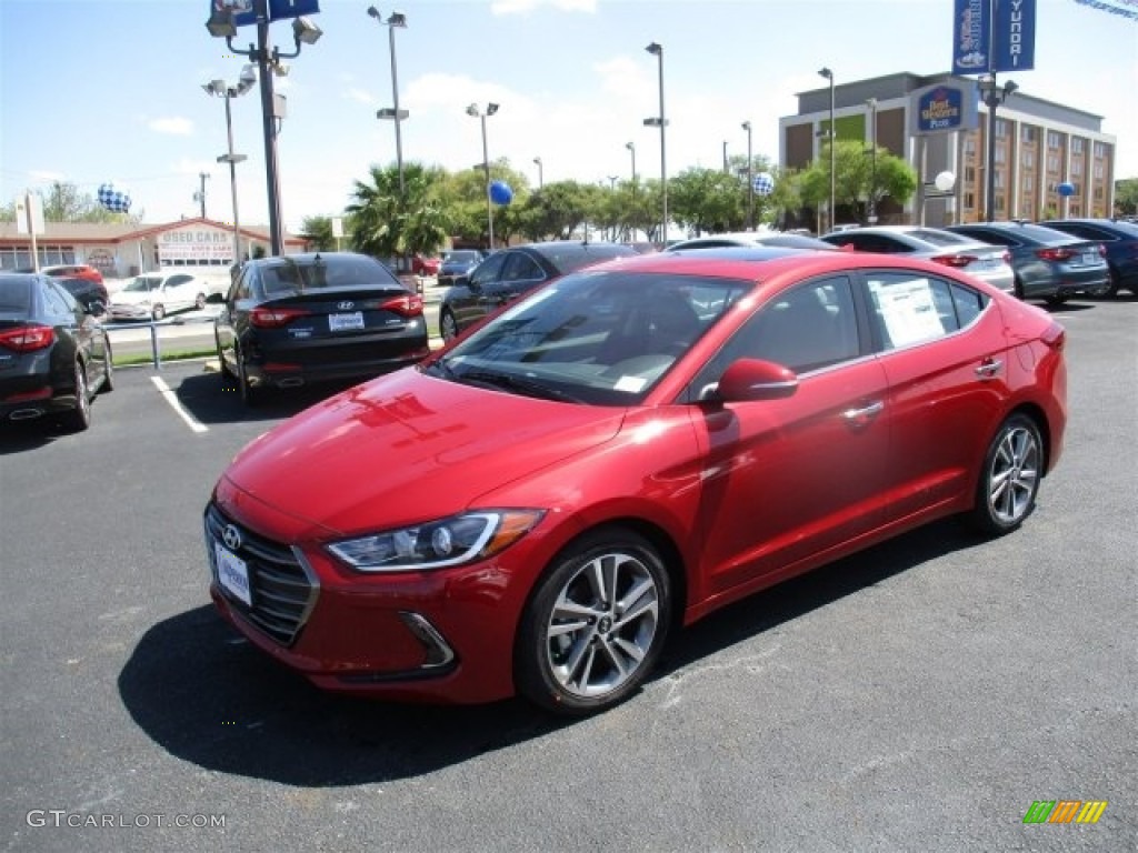 2017 Elantra Limited - Red / Gray photo #3