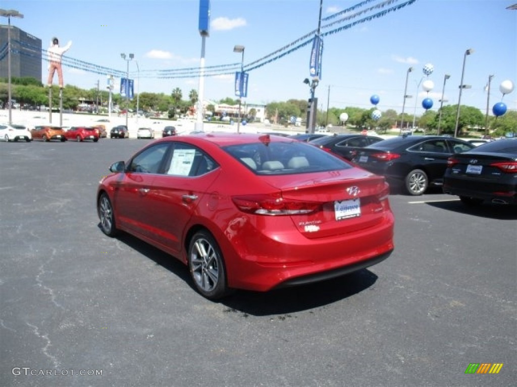 2017 Elantra Limited - Red / Gray photo #5