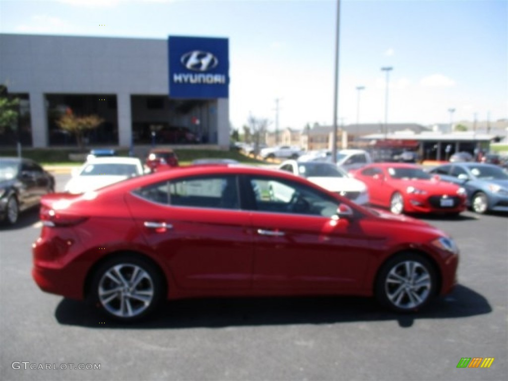 2017 Elantra Limited - Red / Gray photo #8