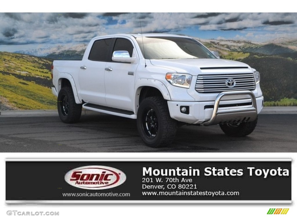 2015 Tundra Platinum CrewMax 4x4 - Super White / Black photo #1