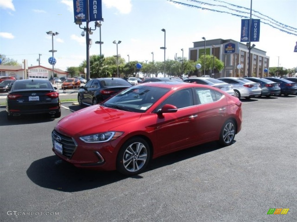 2017 Elantra Limited - Red / Black photo #3