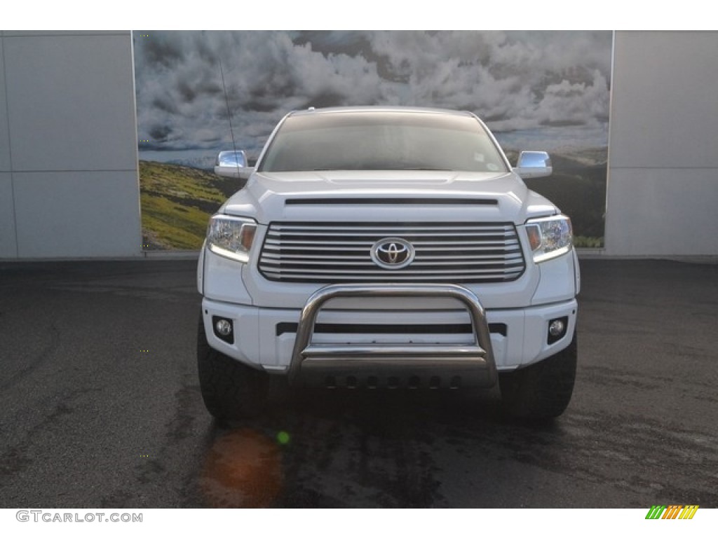 2015 Tundra Platinum CrewMax 4x4 - Super White / Black photo #6