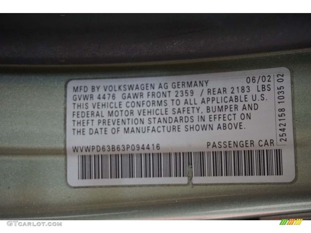 2003 Passat GLS Sedan - Fresco Green Metallic / Beige photo #15
