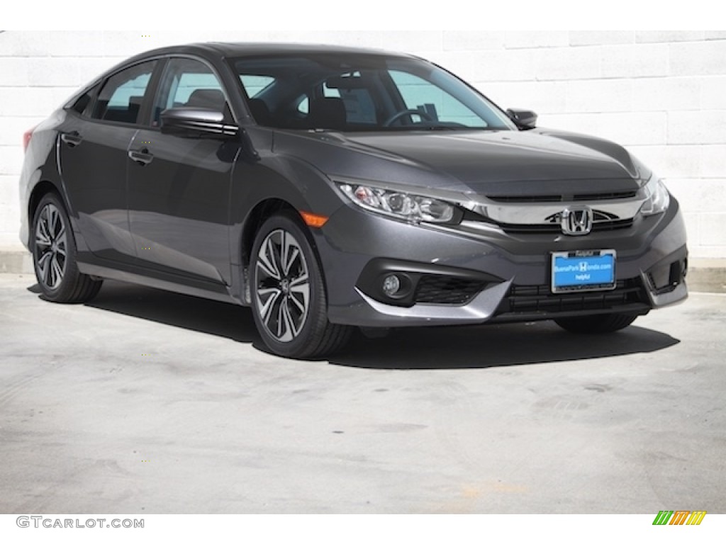 2016 Civic EX-T Sedan - Modern Steel Metallic / Black photo #1