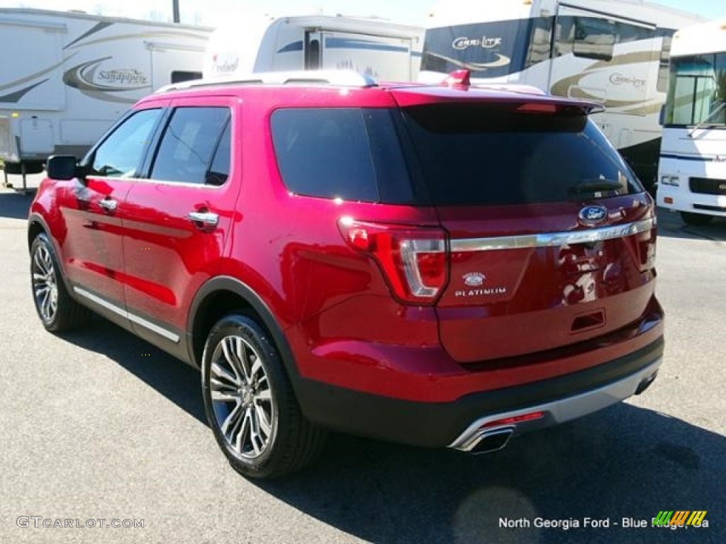 2016 Explorer Platinum 4WD - Ruby Red Metallic Tri-Coat / Platinum Medium Soft Ceramic Nirvana Leather photo #3