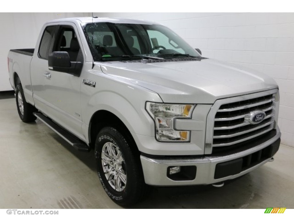 2016 F150 XLT SuperCab 4x4 - Ingot Silver / Medium Earth Gray photo #3