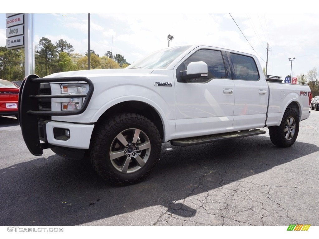 2015 F150 Lariat SuperCrew 4x4 - Oxford White / Black photo #3