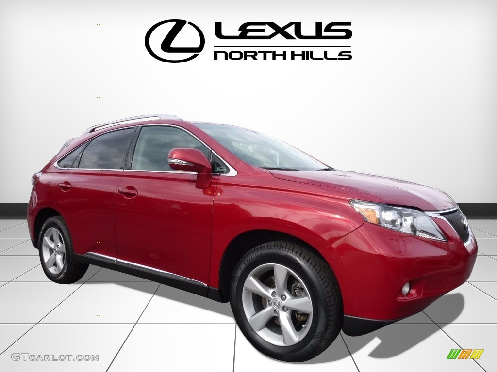 2010 RX 350 AWD - Matador Red Mica / Black/Brown Walnut photo #1