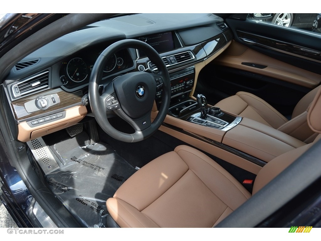 Saddle/Black Interior 2015 BMW 7 Series 750i xDrive Sedan Photo #111779402
