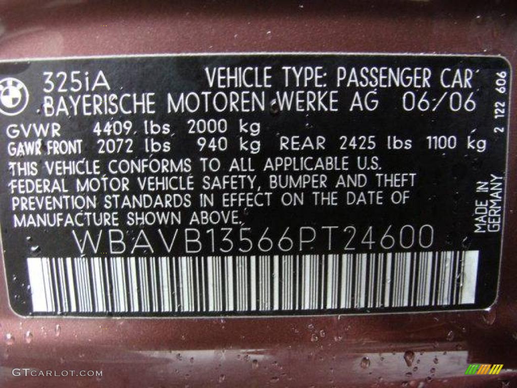 2006 3 Series 325i Sedan - Barrique Red Metallic / Beige photo #26