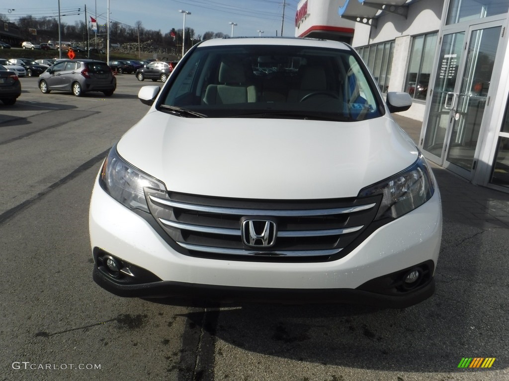 2013 CR-V EX AWD - White Diamond Pearl / Beige photo #4