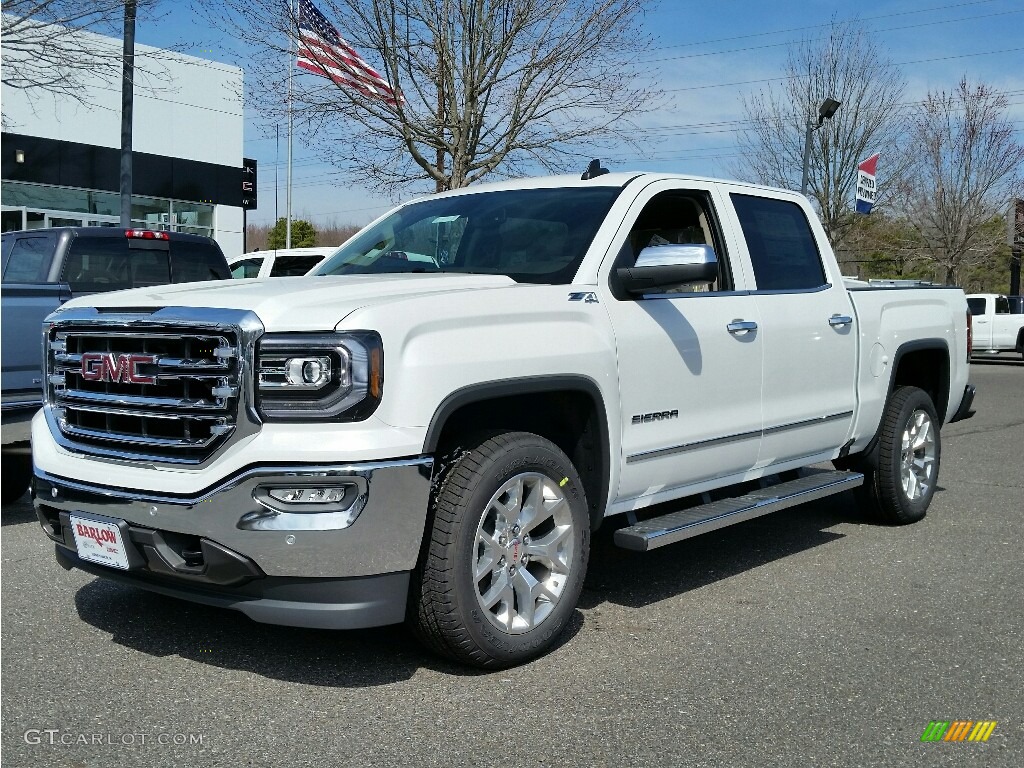 2016 Sierra 1500 SLT Crew Cab 4WD - White Frost Tricoat / Cocoa/Dune photo #1