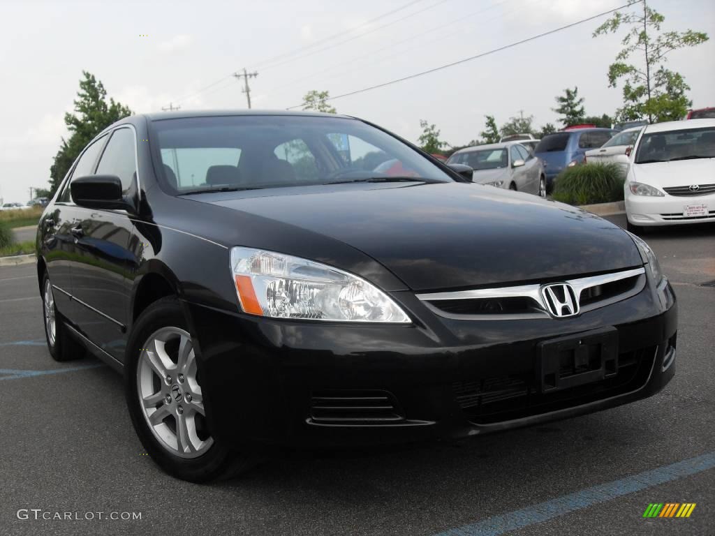 2007 Accord SE Sedan - Nighthawk Black Pearl / Ivory photo #4