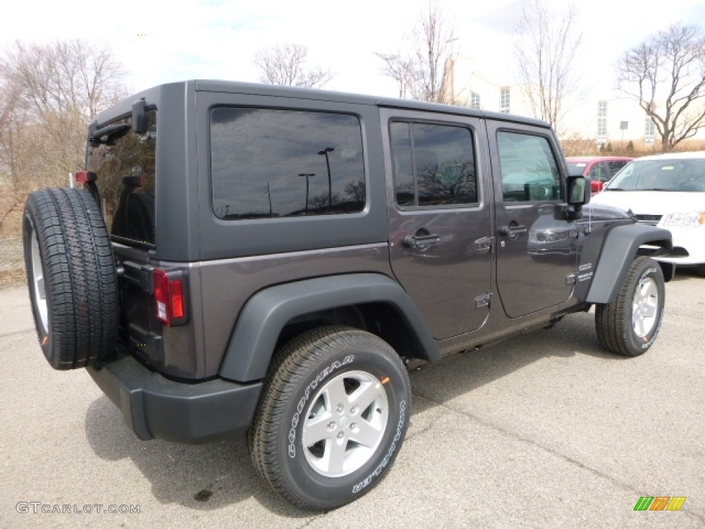 2016 Wrangler Unlimited Sport 4x4 - Granite Crystal Metallic / Black photo #6