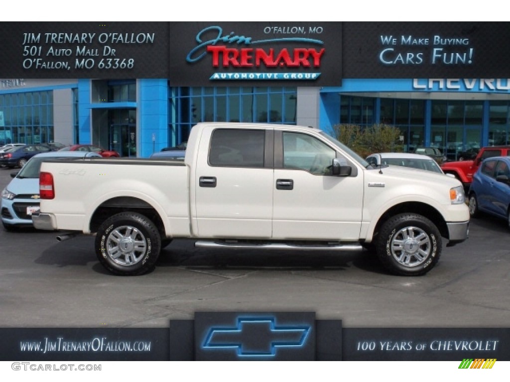 2007 F150 Lariat SuperCrew 4x4 - White Sand Tri-Coat / Tan photo #1