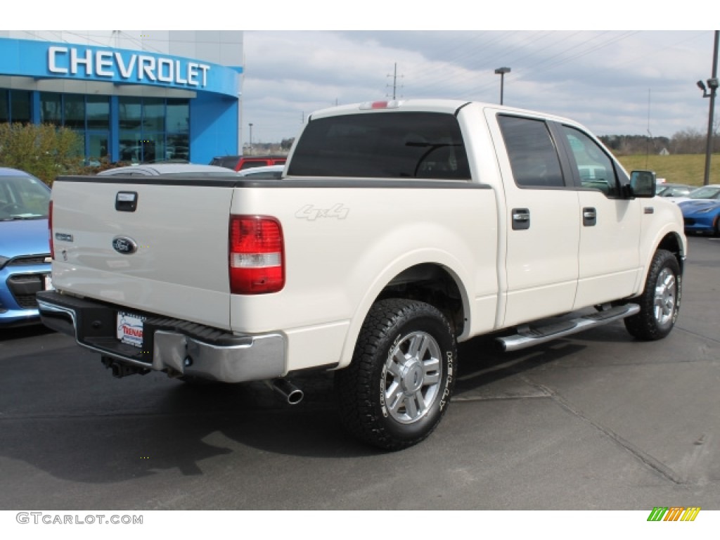 2007 F150 Lariat SuperCrew 4x4 - White Sand Tri-Coat / Tan photo #3