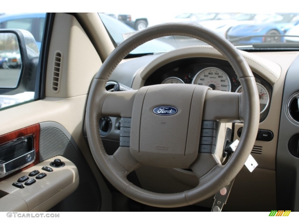 2007 F150 Lariat SuperCrew 4x4 - White Sand Tri-Coat / Tan photo #11