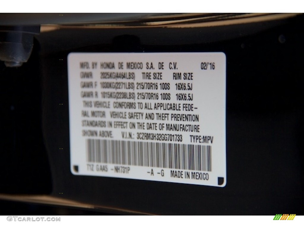 2016 CR-V LX - Crystal Black Pearl / Black photo #18