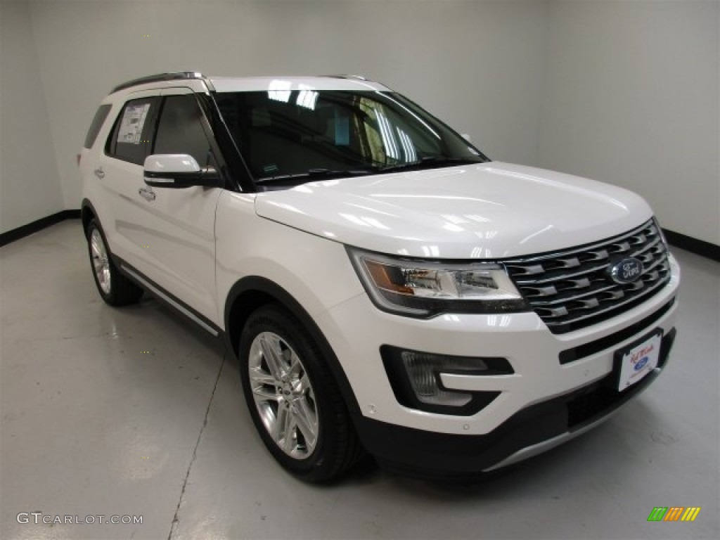 2016 Explorer Limited - White Platinum Metallic Tri-Coat / Medium Light Camel photo #2