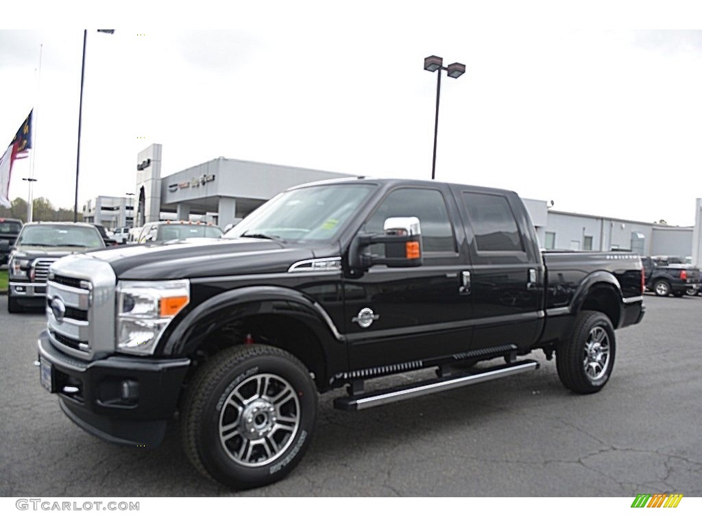 2016 F350 Super Duty Platinum Crew Cab 4x4 - Shadow Black / Platinum Pecan photo #3