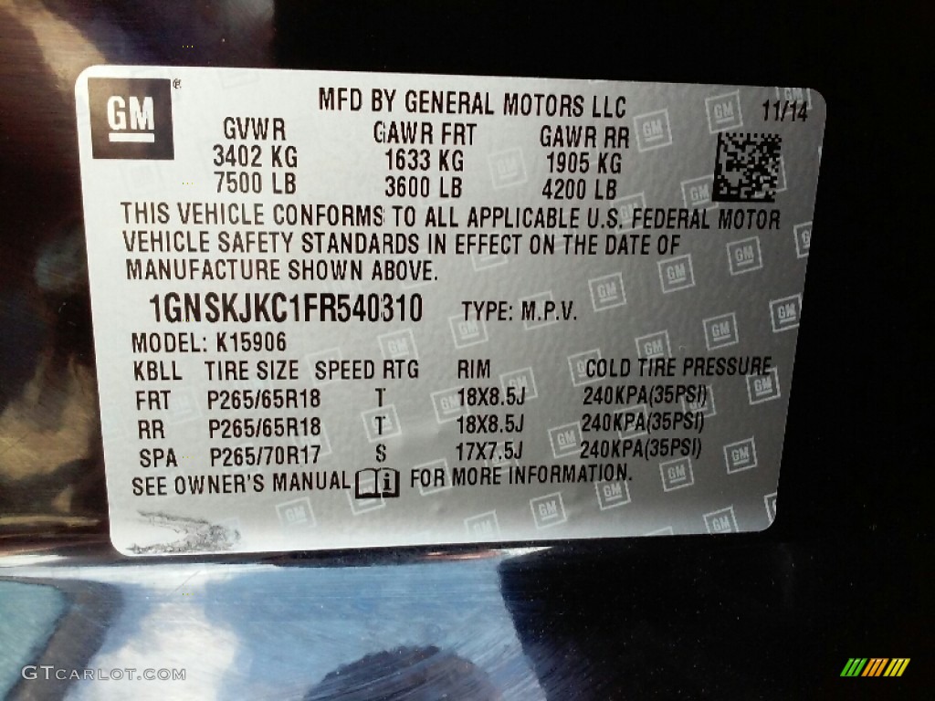 2015 Suburban LT 4WD - Black / Jet Black photo #26